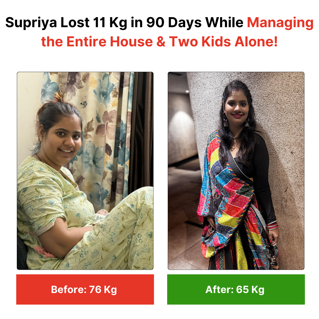 Supriya transformation — lost 11kg in 90 days