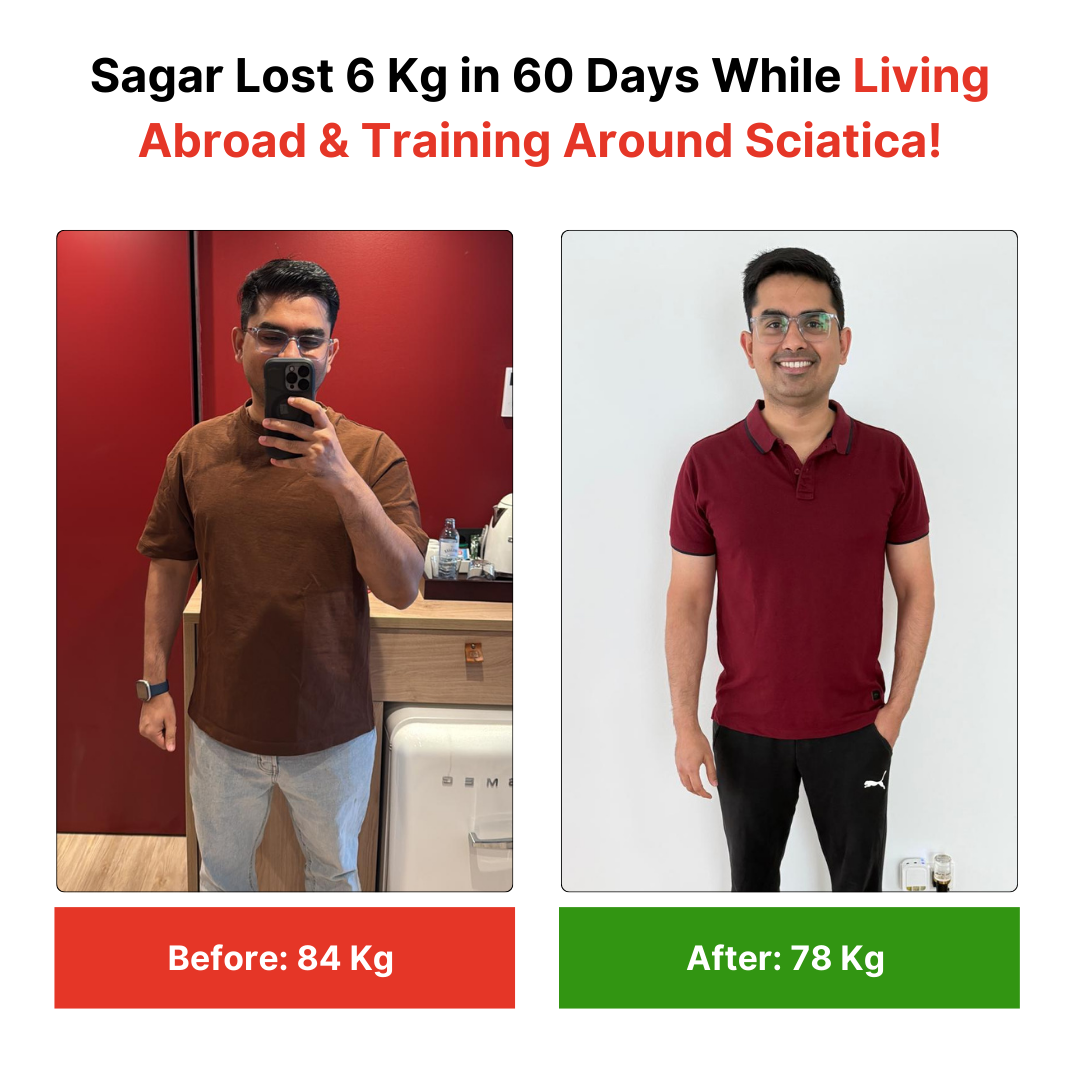 Sagar transformation — lost 6kg in 60 days